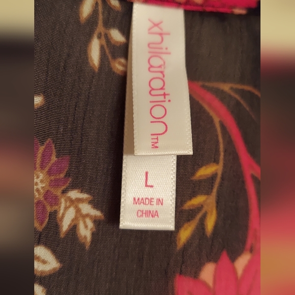 Womans Floral Xhilaration Sheer Cardigan / Kimono / Bolero Jacket in size Large - Picture 5 of 6